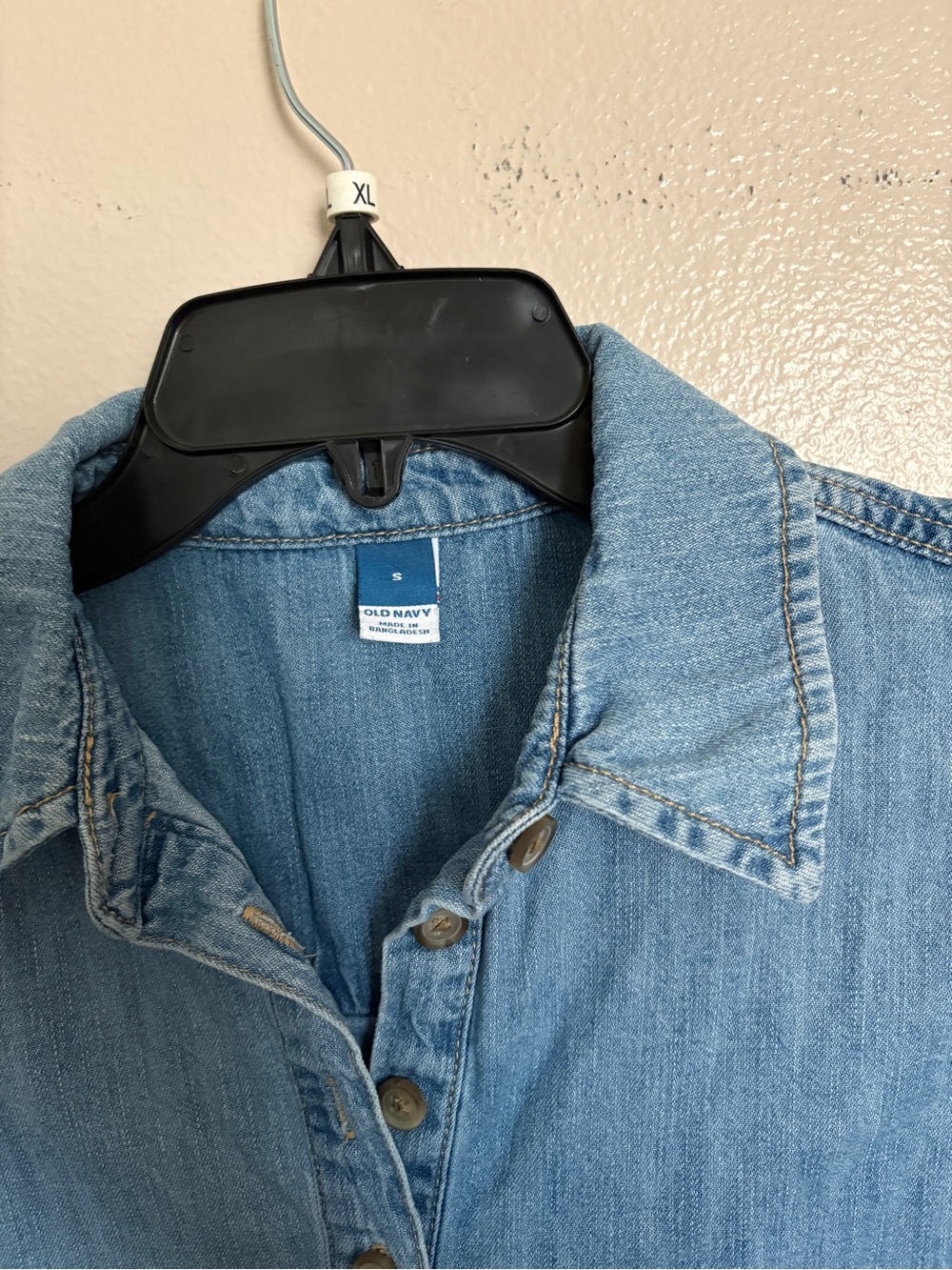 Old Navy Women’s Light Blue Denim Dress Sleeved Pockets Jumper Western  Small - Picture 4 of 6